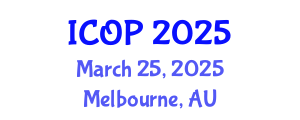 International Conference on Optics and Photonics (ICOP) March 25, 2025 - Melbourne, Australia