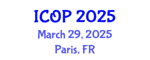 International Conference on Optics and Photonics (ICOP) March 29, 2025 - Paris, France