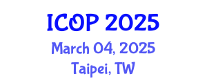 International Conference on Optics and Photonics (ICOP) March 04, 2025 - Taipei, Taiwan