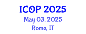 International Conference on Optics and Photonics (ICOP) May 03, 2025 - Rome, Italy