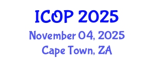 International Conference on Optics and Photonics (ICOP) November 04, 2025 - Cape Town, South Africa