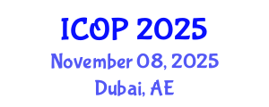International Conference on Optics and Photonics (ICOP) November 08, 2025 - Dubai, United Arab Emirates