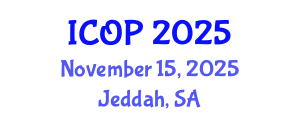 International Conference on Optics and Photonics (ICOP) November 15, 2025 - Jeddah, Saudi Arabia