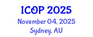 International Conference on Optics and Photonics (ICOP) November 04, 2025 - Sydney, Australia