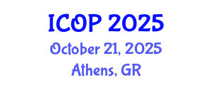International Conference on Optics and Photonics (ICOP) October 21, 2025 - Athens, Greece