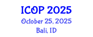 International Conference on Optics and Photonics (ICOP) October 25, 2025 - Bali, Indonesia