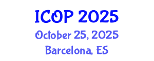 International Conference on Optics and Photonics (ICOP) October 25, 2025 - Barcelona, Spain
