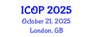 International Conference on Optics and Photonics (ICOP) October 21, 2025 - London, United Kingdom