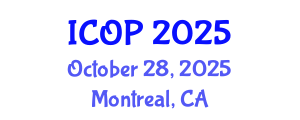 International Conference on Optics and Photonics (ICOP) October 28, 2025 - Montreal, Canada