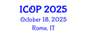International Conference on Optics and Photonics (ICOP) October 18, 2025 - Rome, Italy
