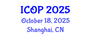 International Conference on Optics and Photonics (ICOP) October 18, 2025 - Shanghai, China