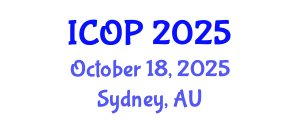 International Conference on Optics and Photonics (ICOP) October 18, 2025 - Sydney, Australia
