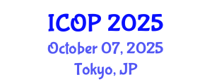 International Conference on Optics and Photonics (ICOP) October 07, 2025 - Tokyo, Japan