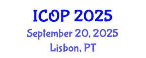 International Conference on Optics and Photonics (ICOP) September 20, 2025 - Lisbon, Portugal