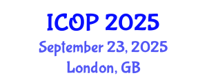 International Conference on Optics and Photonics (ICOP) September 23, 2025 - London, United Kingdom