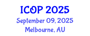 International Conference on Optics and Photonics (ICOP) September 09, 2025 - Melbourne, Australia