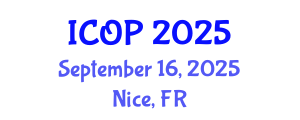 International Conference on Optics and Photonics (ICOP) September 16, 2025 - Nice, France