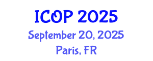 International Conference on Optics and Photonics (ICOP) September 20, 2025 - Paris, France