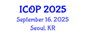 International Conference on Optics and Photonics (ICOP) September 16, 2025 - Seoul, Republic of Korea