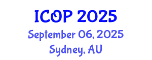 International Conference on Optics and Photonics (ICOP) September 06, 2025 - Sydney, Australia