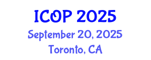International Conference on Optics and Photonics (ICOP) September 20, 2025 - Toronto, Canada