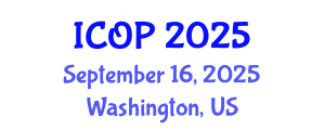 International Conference on Optics and Photonics (ICOP) September 16, 2025 - Washington, United States
