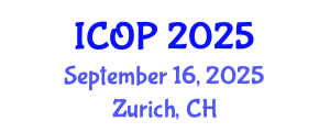 International Conference on Optics and Photonics (ICOP) September 16, 2025 - Zurich, Switzerland