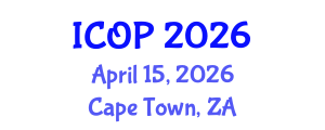 International Conference on Optics and Photonics (ICOP) April 15, 2026 - Cape Town, South Africa