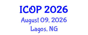 International Conference on Optics and Photonics (ICOP) August 09, 2026 - Lagos, Nigeria International Conference on Optics and Photonics (ICOP) August 09, 2026 - Lagos, Nigeria