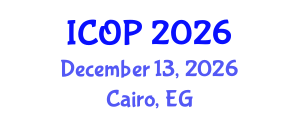 International Conference on Optics and Photonics (ICOP) December 13, 2026 - Cairo, Egypt International Conference on Optics and Photonics (ICOP) December 13, 2026 - Cairo, Egypt