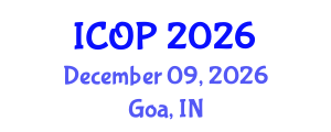 International Conference on Optics and Photonics (ICOP) December 09, 2026 - Goa, India International Conference on Optics and Photonics (ICOP) December 09, 2026 - Goa, India