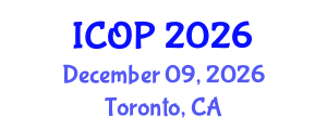 International Conference on Optics and Photonics (ICOP) December 09, 2026 - Toronto, Canada International Conference on Optics and Photonics (ICOP) December 09, 2026 - Toronto, Canada