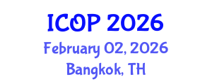 International Conference on Optics and Photonics (ICOP) February 02, 2026 - Bangkok, Thailand International Conference on Optics and Photonics (ICOP) February 02, 2026 - Bangkok, Thailand