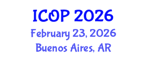 International Conference on Optics and Photonics (ICOP) February 23, 2026 - Buenos Aires, Argentina International Conference on Optics and Photonics (ICOP) February 23, 2026 - Buenos Aires, Argentina