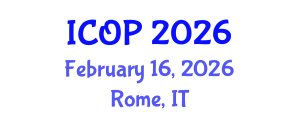 International Conference on Optics and Photonics (ICOP) February 16, 2026 - Rome, Italy International Conference on Optics and Photonics (ICOP) February 16, 2026 - Rome, Italy