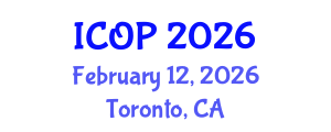 International Conference on Optics and Photonics (ICOP) February 12, 2026 - Toronto, Canada International Conference on Optics and Photonics (ICOP) February 12, 2026 - Toronto, Canada