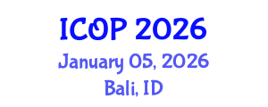 International Conference on Optics and Photonics (ICOP) January 05, 2026 - Bali, Indonesia International Conference on Optics and Photonics (ICOP) January 05, 2026 - Bali, Indonesia
