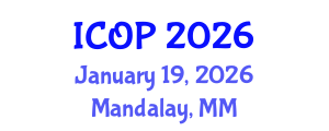 International Conference on Optics and Photonics (ICOP) January 19, 2026 - Mandalay, Myanmar International Conference on Optics and Photonics (ICOP) January 19, 2026 - Mandalay, Myanmar