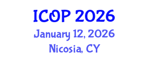 International Conference on Optics and Photonics (ICOP) January 12, 2026 - Nicosia, Cyprus International Conference on Optics and Photonics (ICOP) January 12, 2026 - Nicosia, Cyprus