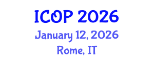 International Conference on Optics and Photonics (ICOP) January 12, 2026 - Rome, Italy International Conference on Optics and Photonics (ICOP) January 12, 2026 - Rome, Italy