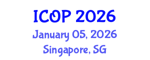 International Conference on Optics and Photonics (ICOP) January 05, 2026 - Singapore, Singapore International Conference on Optics and Photonics (ICOP) January 05, 2026 - Singapore, Singapore