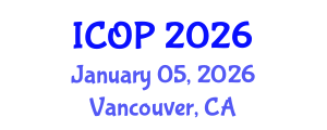 International Conference on Optics and Photonics (ICOP) January 05, 2026 - Vancouver, Canada International Conference on Optics and Photonics (ICOP) January 05, 2026 - Vancouver, Canada