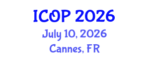 International Conference on Optics and Photonics (ICOP) July 10, 2026 - Cannes, France International Conference on Optics and Photonics (ICOP) July 10, 2026 - Cannes, France