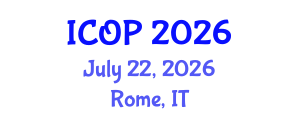 International Conference on Optics and Photonics (ICOP) July 22, 2026 - Rome, Italy International Conference on Optics and Photonics (ICOP) July 22, 2026 - Rome, Italy