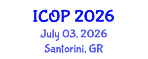 International Conference on Optics and Photonics (ICOP) July 03, 2026 - Santorini, Greece International Conference on Optics and Photonics (ICOP) July 03, 2026 - Santorini, Greece