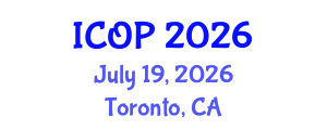 International Conference on Optics and Photonics (ICOP) July 19, 2026 - Toronto, Canada International Conference on Optics and Photonics (ICOP) July 19, 2026 - Toronto, Canada