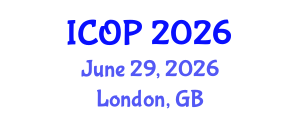 International Conference on Optics and Photonics (ICOP) June 29, 2026 - London, United Kingdom International Conference on Optics and Photonics (ICOP) June 29, 2026 - London, United Kingdom