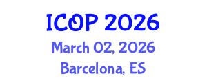 International Conference on Optics and Photonics (ICOP) March 02, 2026 - Barcelona, Spain International Conference on Optics and Photonics (ICOP) March 02, 2026 - Barcelona, Spain