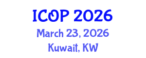 International Conference on Optics and Photonics (ICOP) March 23, 2026 - Kuwait, Kuwait International Conference on Optics and Photonics (ICOP) March 23, 2026 - Kuwait, Kuwait