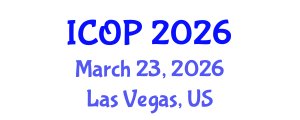 International Conference on Optics and Photonics (ICOP) March 23, 2026 - Las Vegas, United States International Conference on Optics and Photonics (ICOP) March 23, 2026 - Las Vegas, United States